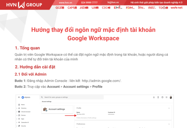 Hướng dẫn thay đổi ngôn ngữ mặc định của tài khoản (Admin + User)