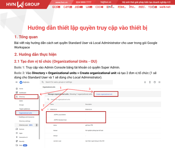 Hướng dẫn thiết lập quyền truy cập vào thiết bị – HVN Group
